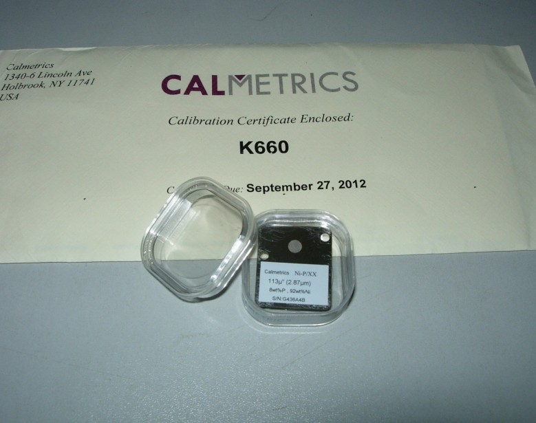CalMetics X光机镀层测厚仪标准片